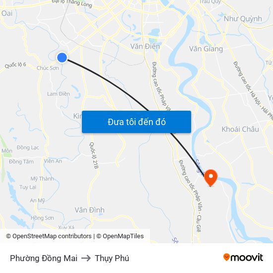 Phường Đồng Mai to Thụy Phú map