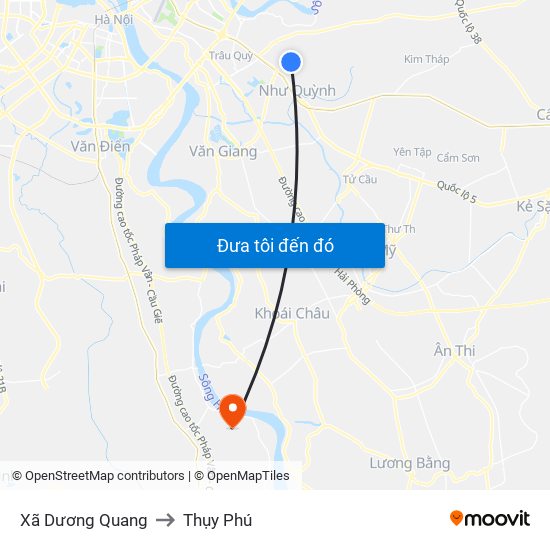 Xã Dương Quang to Thụy Phú map