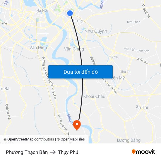 Phường Thạch Bàn to Thụy Phú map