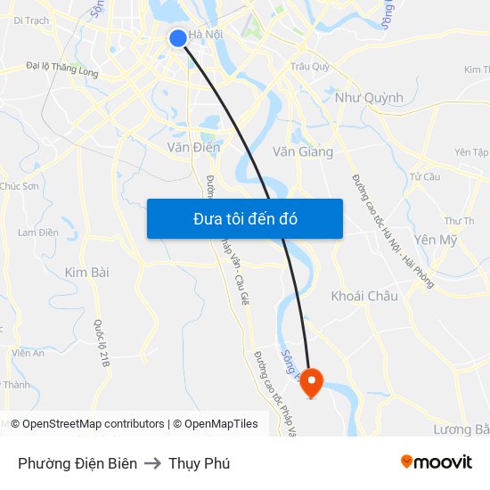 Phường Điện Biên to Thụy Phú map