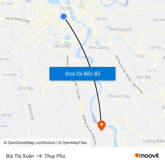 Bùi Thị Xuân to Thụy Phú map