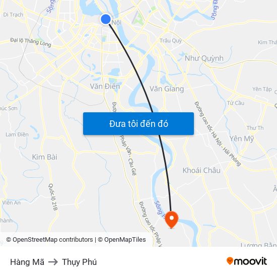 Hàng Mã to Thụy Phú map