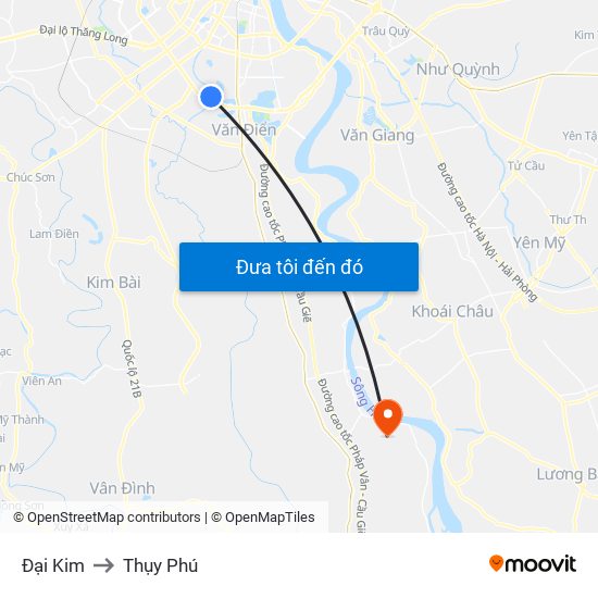 Đại Kim to Thụy Phú map