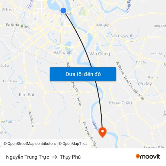 Nguyễn Trung Trực to Thụy Phú map