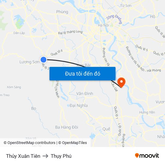 Thủy Xuân Tiên to Thụy Phú map