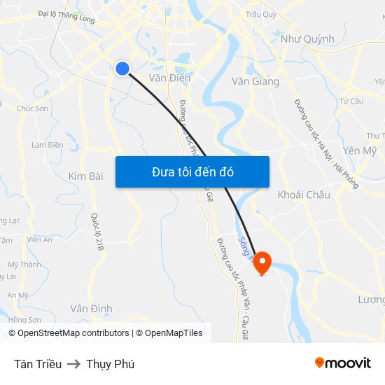 Tân Triều to Thụy Phú map