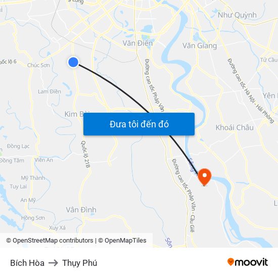 Bích Hòa to Thụy Phú map