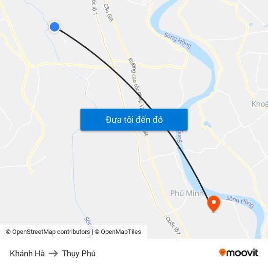 Khánh Hà to Thụy Phú map