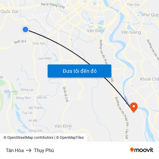 Tân Hòa to Thụy Phú map