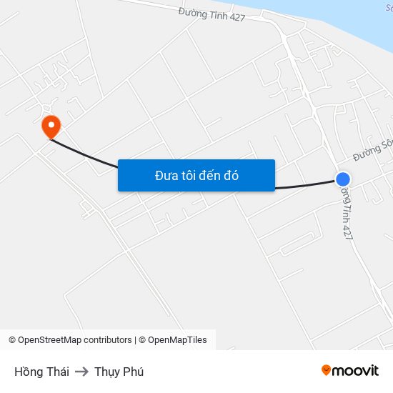 Hồng Thái to Thụy Phú map