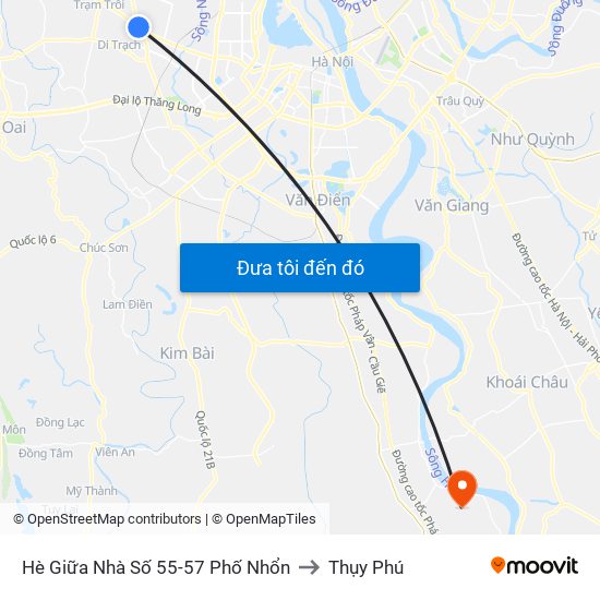 Hè Giữa Nhà Số 55-57 Phố Nhổn to Thụy Phú map