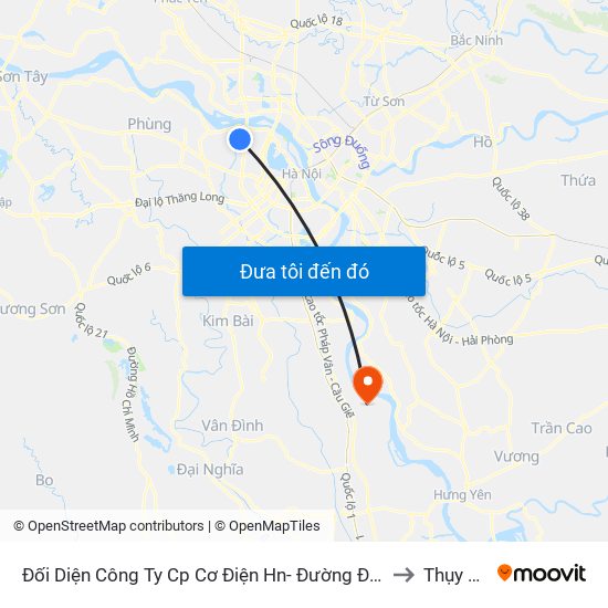 Đối Diện Công Ty Cp Cơ Điện Hn- Đường Đức Thắng to Thụy Phú map