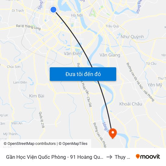 Gần Học Viện Quốc Phòng - 91 Hoàng Quốc Việt to Thụy Phú map