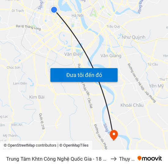 Trung Tâm Khtn Công Nghệ Quốc Gia - 18 Hoàng Quốc Việt to Thụy Phú map