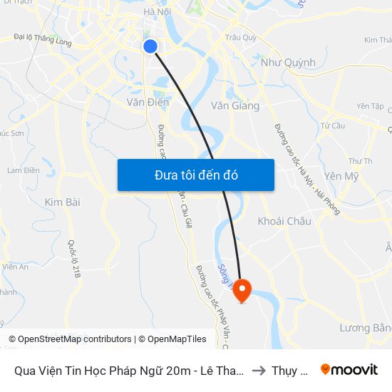 Qua Viện Tin Học Pháp Ngữ 20m - Lê Thanh Nghị to Thụy Phú map