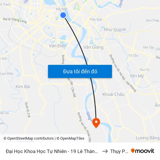 Đại Học Khoa Học Tự Nhiên - 19 Lê Thánh Tông to Thụy Phú map