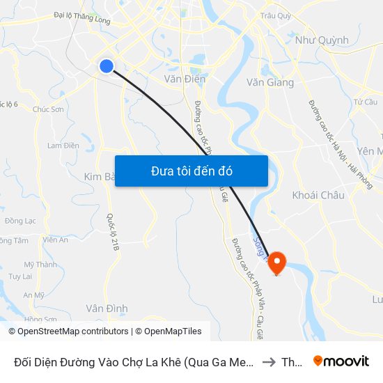 Đối Diện Đường Vào Chợ La Khê (Qua Ga Metro La Khê) - 405 Quang Trung (Hà Đông) to Thụy Phú map