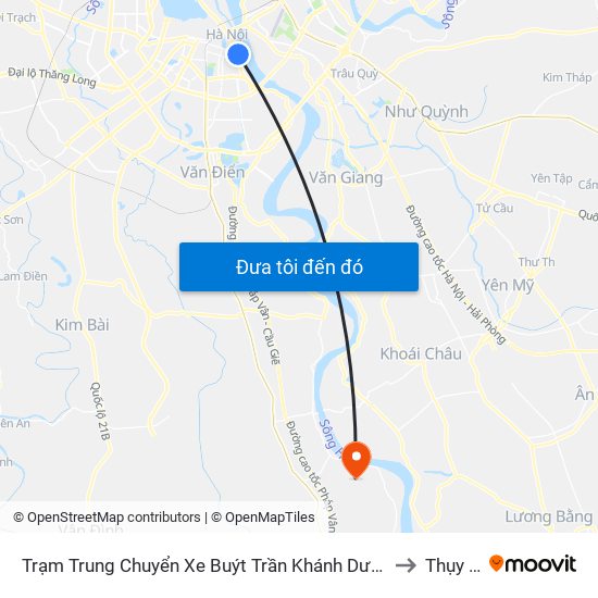 Trạm Trung Chuyển Xe Buýt Trần Khánh Dư (Khu Đón Khách) to Thụy Phú map