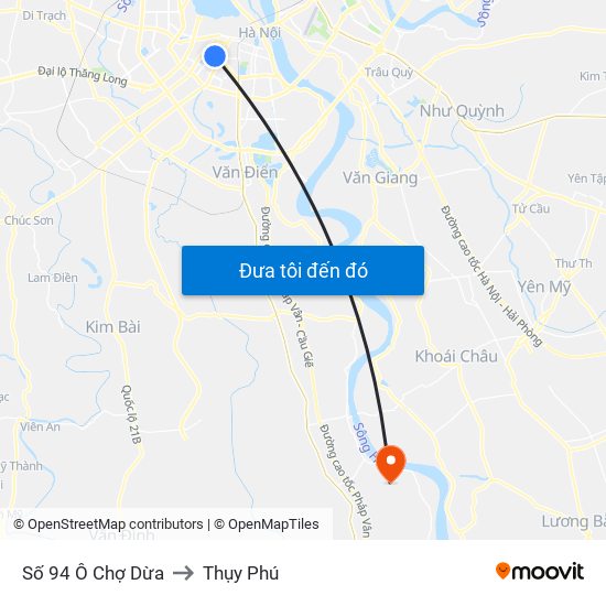 Số 94 Ô Chợ Dừa to Thụy Phú map