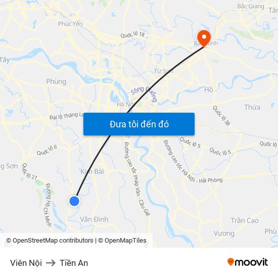 Viên Nội to Tiền An map