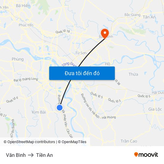 Văn Bình to Tiền An map