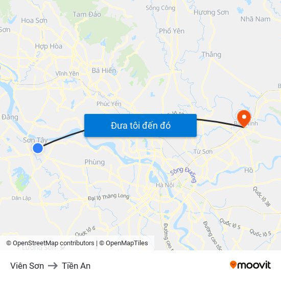 Viên Sơn to Tiền An map