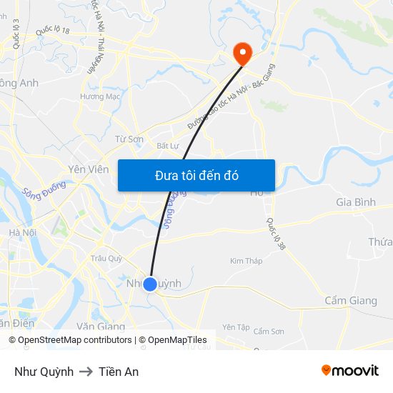 Như Quỳnh to Tiền An map