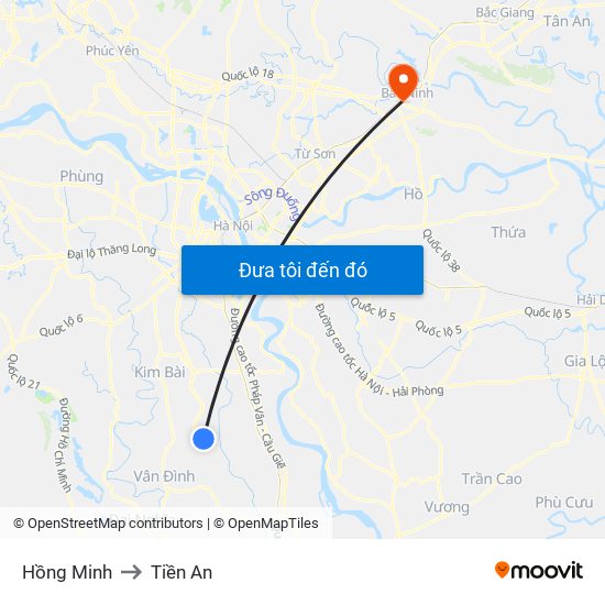 Hồng Minh to Tiền An map