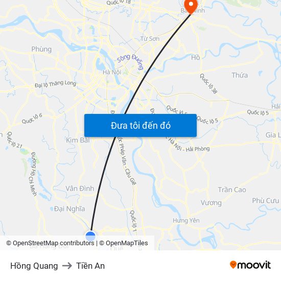 Hồng Quang to Tiền An map