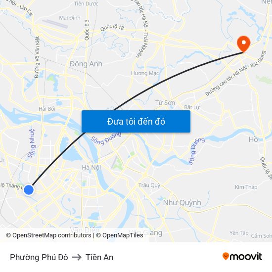 Phường Phú Đô to Tiền An map