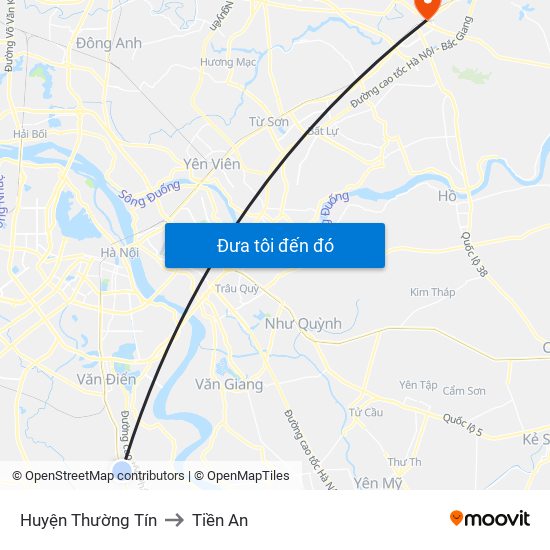 Huyện Thường Tín to Tiền An map