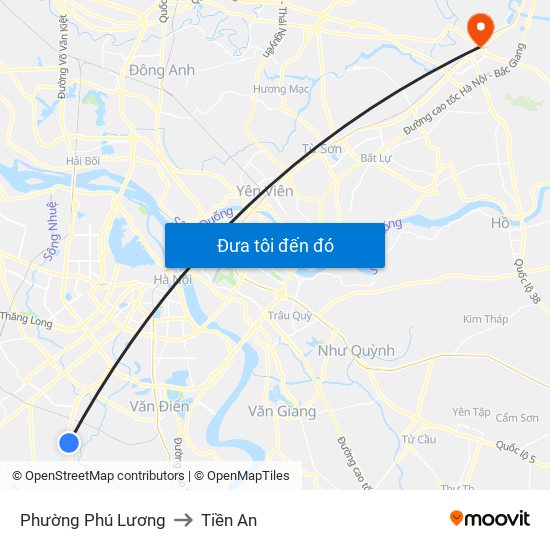 Phường Phú Lương to Tiền An map