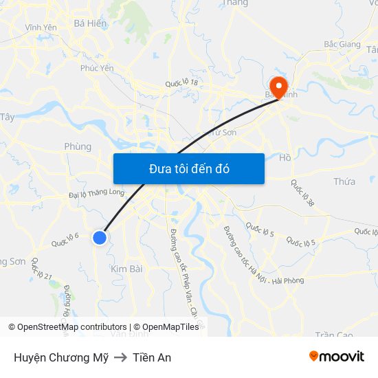 Huyện Chương Mỹ to Tiền An map