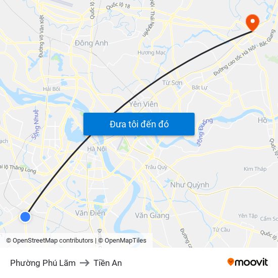 Phường Phú Lãm to Tiền An map