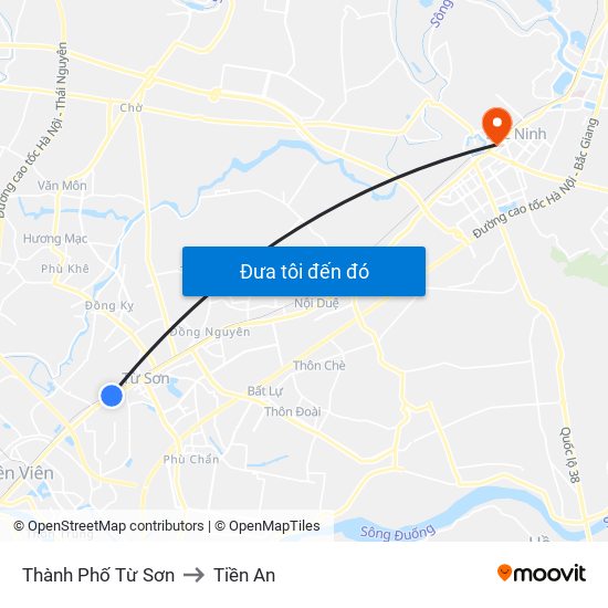 Thành Phố Từ Sơn to Tiền An map
