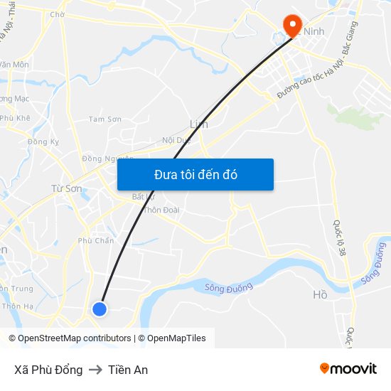 Xã Phù Đổng to Tiền An map