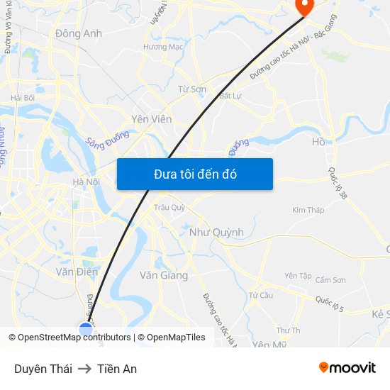 Duyên Thái to Tiền An map