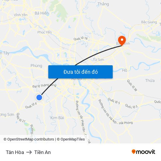 Tân Hòa to Tiền An map