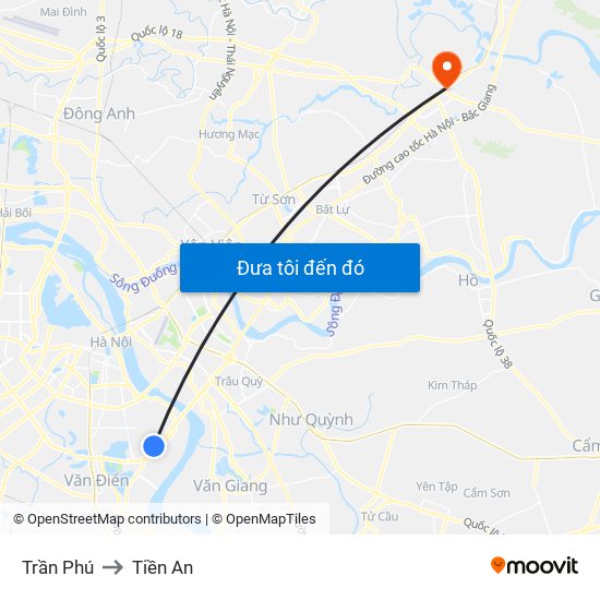 Trần Phú to Tiền An map