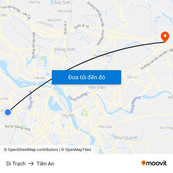 Di Trạch to Tiền An map