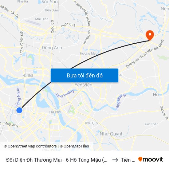 Đối Diện Đh Thương Mại - 6 Hồ Tùng Mậu (Cột Sau) to Tiền An map