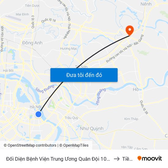 Đối Diện Bệnh Viện Trung Ương Quân Đội 108 - Trần Hưng Đạo to Tiền An map