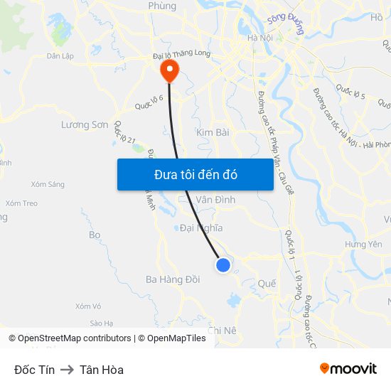 Đốc Tín to Tân Hòa map