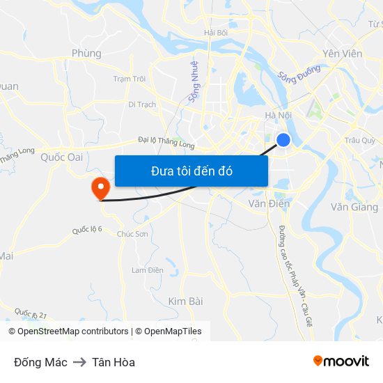 Đống Mác to Tân Hòa map