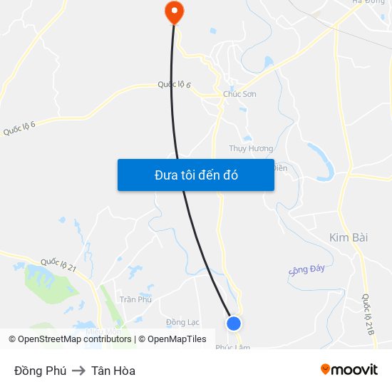 Đồng Phú to Tân Hòa map