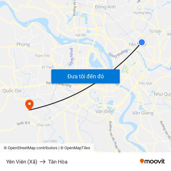 Yên Viên (Xã) to Tân Hòa map