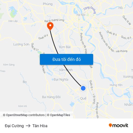 Đại Cường to Tân Hòa map