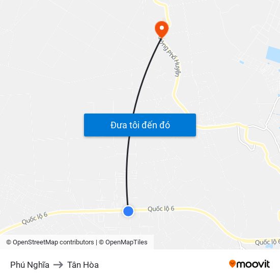 Phú Nghĩa to Tân Hòa map