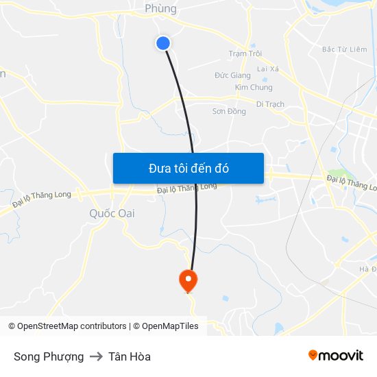 Song Phượng to Tân Hòa map