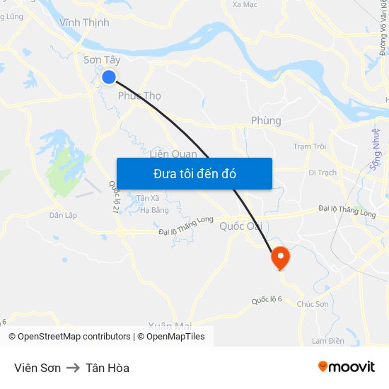 Viên Sơn to Tân Hòa map